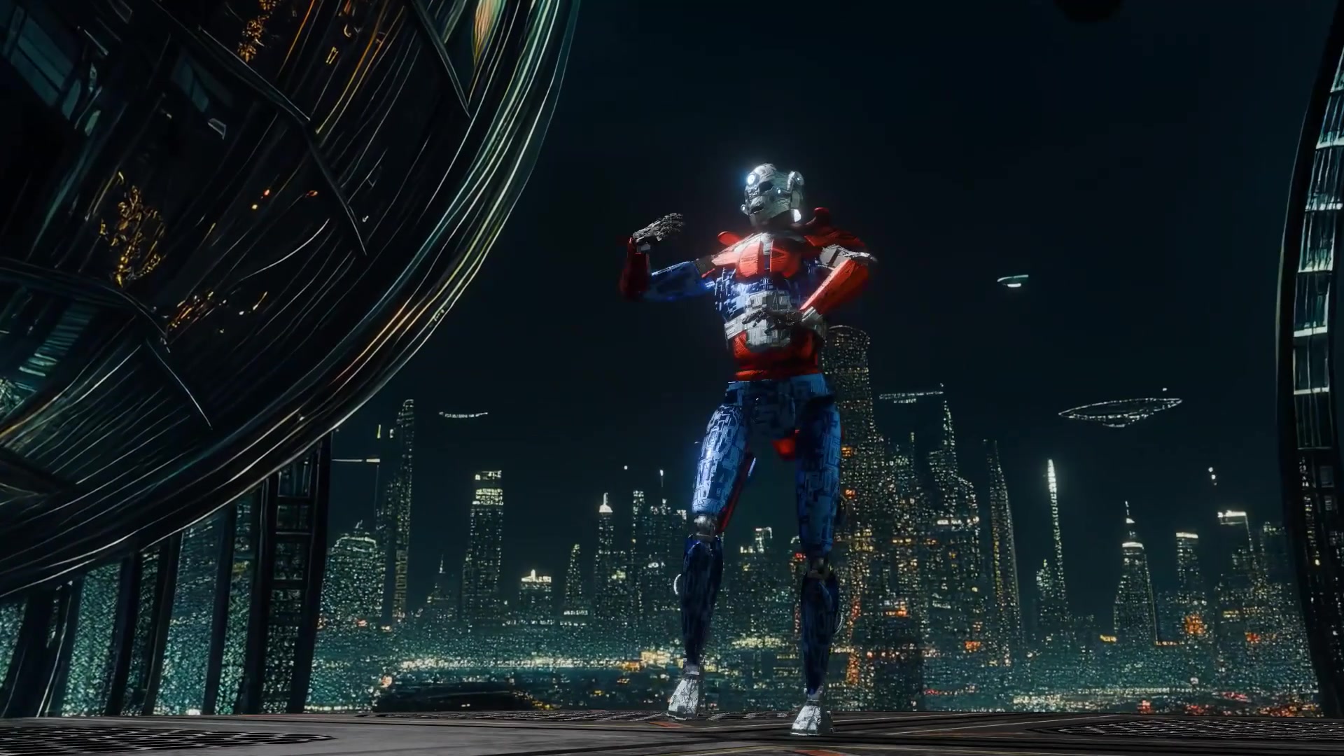 Red Cape Guardian 🔥 Neon City Standoff by E2E Smoke